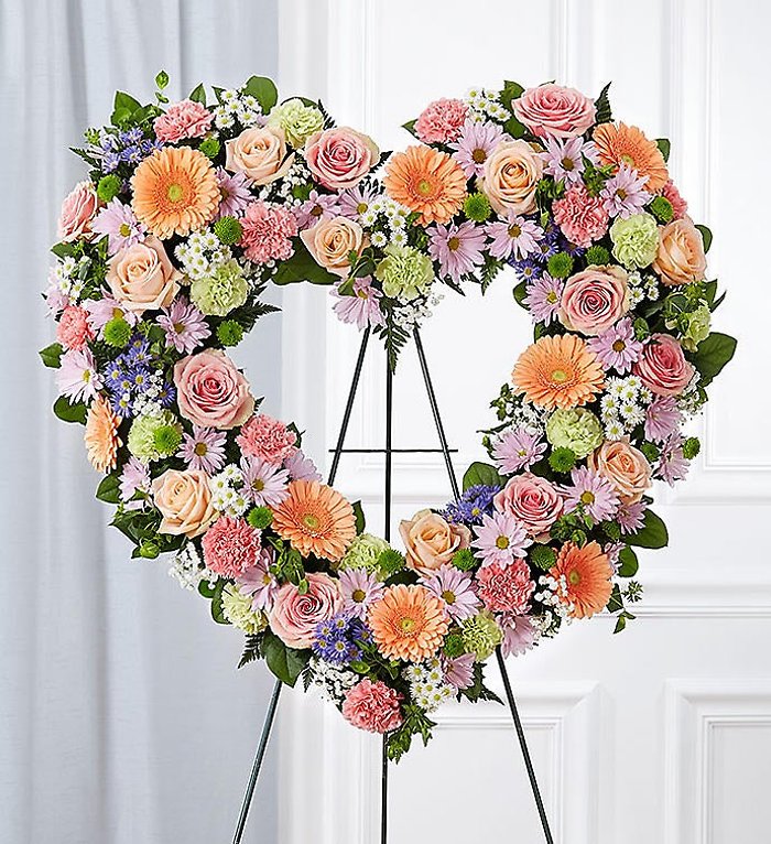 Always Remember™ Floral Heart Tribute- Pastel