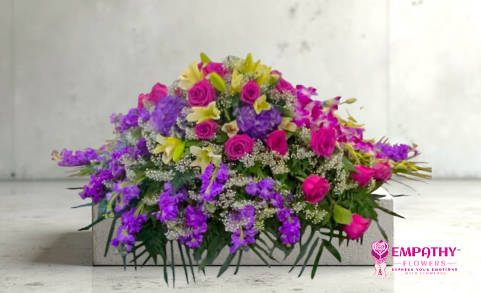 Pretty in Purple Casket Spray