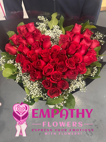 Heart Shaped Red Rose Bouquet Premium